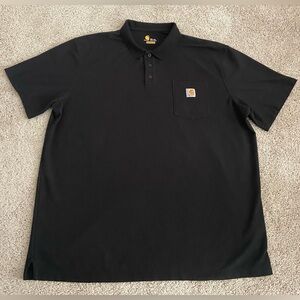 Carhartt Polo Shirt Black Short Sleeve Original Fit Mens Size 2XL Tall